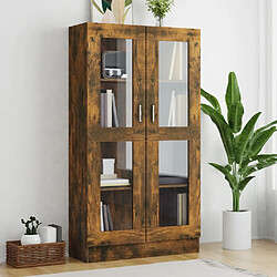 vidaXL Armoire à vitrine Chêne fumé 82,5x30,5x150 cm Bois d'ingénierie