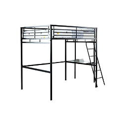 Vente-Unique Lit mezzanine CASUAL II - 140 x 190 cm - plateforme bureau - Anthracite