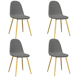 vidaXL Chaises à manger lot de 4 Gris clair Velours