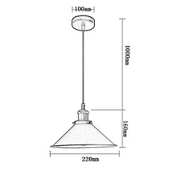 Acheter Stoex Vintage Lustre Suspension industrielle Lampe de Plafond 22cm Abat-Jour E27 Noir