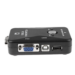 Avis Commutateur KVM 2 Ports USB VGA pour Partage Clavier Souris Ecran PC Ordinateur - Noir