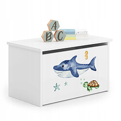 Mpc Coffre a jouets sticker Requin 42x40x73