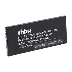 vhbw Li-Ion Batterie 3000mAh (3.85V) pour téléphone portable Smartphone Microsoft / Nokia Lumia 950 comme BV-T5E.