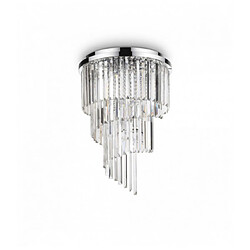 Ideal Lux Plafonnier Chrome en cristal CARLTON 12 ampoules