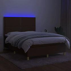 Avis vidaXL Sommier à lattes de lit matelas et LED Marron foncé 140x190 cm