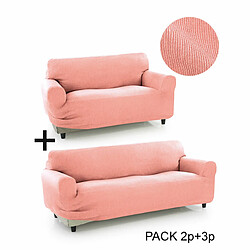 Housse de canapé Sofakover Pocket Duo Romeo 2 Unités - Rose clair