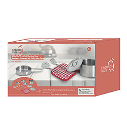 Avis Ensemble d'accessoires de cuisine enfant acier inoxydable Little Chef chrome 11 pièces Teamson Kids TK-M00001