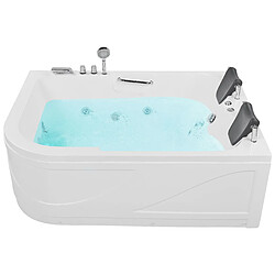 Beliani Baignoire d'angle gauche blanche 170 x 119 cm avec LED BAYAMO