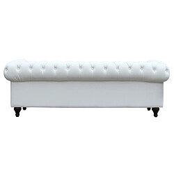 Avis Habitat Et Jardin Canapé fixe Chesterfield Aliza - 208 x 82 x 70 cm - 3 places - Blanc