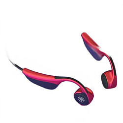 Universal Casque sans fil conduction osseuse Bluetooth 5.0 casque sport stéréo long standby casque imperméable | casque Bluetooth (rouge) 