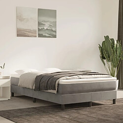 Maison Chic Lit Adulte - Lit simple Lit à sommier tapissier et matelas moelleux - Meuble de Chambre - Gris clair 120x200cm Velours -MN58037