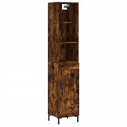 vidaXL Buffet haut Chêne fumé 34,5x34x180 cm Bois d'ingénierie