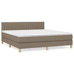 vidaXL Sommier à lattes de lit avec matelas Taupe 180x200 cm Tissu