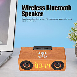 Avis ComfortXL Enceinte bluetooth sans fil 10w avec charge sans fil, réveil en bois rétro pour téléphones mobiles et tablettes - noyer clair