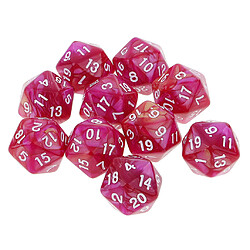 10 Pcs 20 Faces Dés D20 Polyédrique Dés Pour Donjons Et Dragons Jeux De Table Violet Rouge pas cher