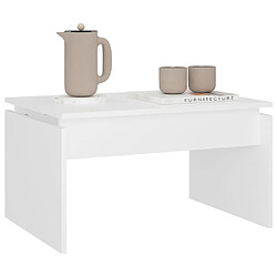 Avis vidaXL Table basse blanc 68x50x38 cm bois d'ingénierie