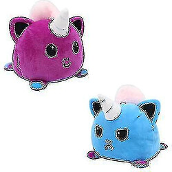 Universal Poupée d'humeur flip réversible double face flip animal licorne peluche poupée + violet