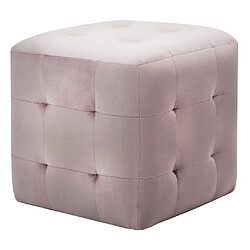 Maison Chic Lot de 2 Tables de chevet,Table de nuit,Table d'appoint pour salon Rose 30x30x30 cm Tissu velours -MN15903