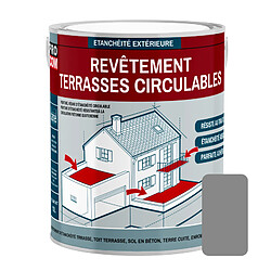 PRO COM Peinture, résine d'étanchéité imperméabilisation terrasse circulable, balcon, sols extérieurs, béton, plusieurs coloris PROCOM-2.5 litres-Gris