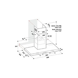 Avis Hotte décorative murale 90cm 69db 713m3/h inox/noir - akr759/1ix - WHIRLPOOL