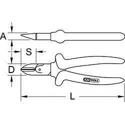 KS TOOLS 117.1288 Pince coupante isolée, L.180 mm