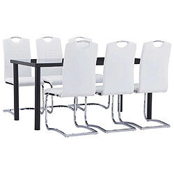 vidaXL Ensemble de salle à manger 7 pcs Similicuir Blanc