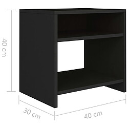 vidaXL Table de chevet Noir 40x30x40 cm Bois d'ingénierie pas cher