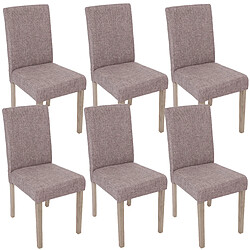 Decoshop26 Lot de 6 chaises de salle à manger cuisine en tissu gris pieds en bois clair 04_0000894