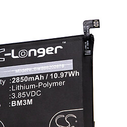 vhbw Batterie remplacement pour Xiaomi BM3M pour smartphone (2850mAh, 3,85V, Li-polymère)