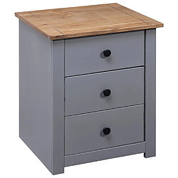 Acheter Maison Chic Table de chevet Table de Nuit Meuble de Rangement Gris 46x40x57 cm Pin Gamme Panama