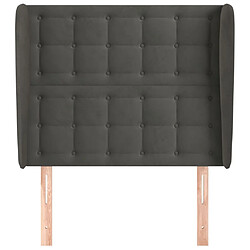 Avis Maison Chic Tête de lit scandinave avec oreilles,meuble de chambre Gris foncé 103x23x118/128 cm Velours -MN50446