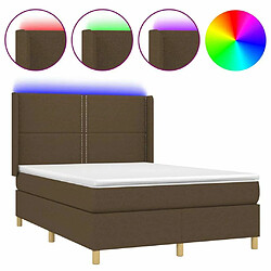 Sommier à lattes,Cadre à lattes de lit pour Adulte matelas et LED Marron foncé 140x200 cm -MN73397