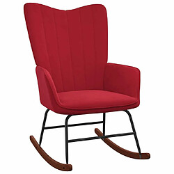 Maison Chic Chaise à bascule | Fauteuil Relax, design moderne Rouge bordeaux Velours -GKD41344