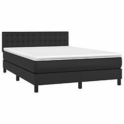 Avis Sommier à lattes et LED,Cadre à lattes de lit avec matelas pour Adulte Noir 140x190cm -MN91290