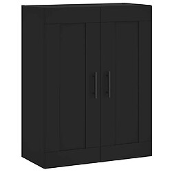 Maison Chic Lot de 2 Armoires murales,Meuble de Rangement,Armoire Suspendue noir bois d'ingénierie -MN25110 pas cher