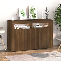 Maison Chic Buffet commode,console avec lumières LED pour rangement chêne marron 115,5x30x75 cm -MN70760 pas cher