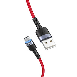 Câble de données Tellur USB vers Type-C avec lumière LED, 3 A, 1,2 m, rouge