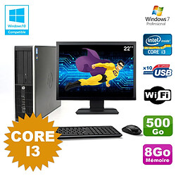 Lot PC HP Compaq 6200 Pro SFF Core i3 3.1GHz 8Go 500Go DVD WIFI W7 + Ecran 22 · Occasion 