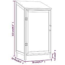 vidaXL Remise de jardin 55x52x112 cm Bois de sapin solide pas cher