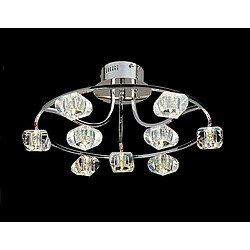 Luminaire Center Semi Plafonnier Polana rond 9 Ampoules chrome poli