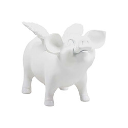 Stoobz Tirelire cochon avec ailes en résine 14 x 25 x 15 cm blanc. Tirelire cochon avec ailes en résine 14 x 25 x 15 cm blanc