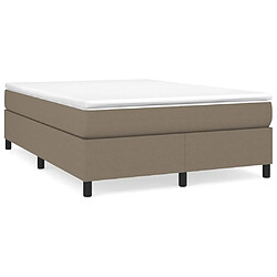 vidaXL Sommier à lattes de lit avec matelas Taupe 140x200 cm Tissu