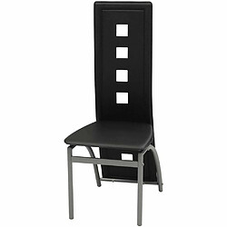 vidaXL Chaises à manger lot de 6 noir similicuir 