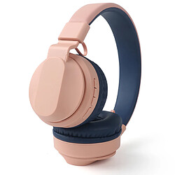 SUGIFT Casque Bluetooth - Casque Bluetooth 5.0 sans fil pour cours en ligne, compatible avec carte TF, casque pour enfants - Rose