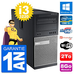 PC Tour Dell OptiPlex 9010 Intel Core i3-3220 RAM 8Go Disque 2To Windows 10 Wifi · Occasion 