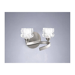 Luminaire Center Applique murale Ice avec interrupteur 2 Ampoules G9 ECO, nickel satiné Coloris : nickel satiné Coloris de l'abat jour : givré/transparent Largeur en Cm : 20 Hauteur en Cm : 13 Profondeur en Cm : 15 Poids en Kilos : 0,93 Type d'am