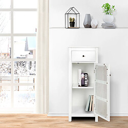 Colonne de salle De Bain placard de rangement en bois avec tiroir blanc Connor Teamson Home ELG-579