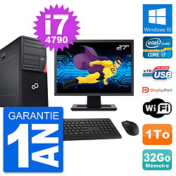 PC Tour Fujitsu P720 Ecran 27" Intel i7-4790 RAM 32Go Disque 1To Windows 10 Wifi - Occasion