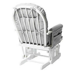 Avis Mendler Fauteuil relax HWC-C76 fauteuil à bascule, rocking-chair, tissu ~ gris clair, monture blanche