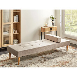 Beliani Chaise longue en tissu beige NIORT